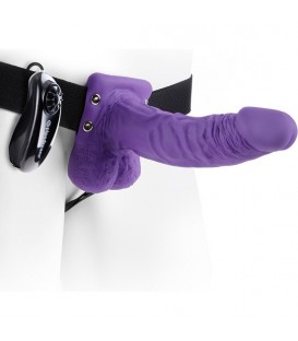 PENE REALÍSTICO VIBRADOR CON ARNÉS 19 CM MORADO