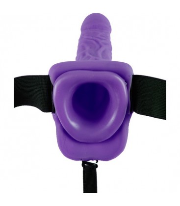 PENE REALiSTICO VIBRADOR CON ARNeS 19 CM MORADO