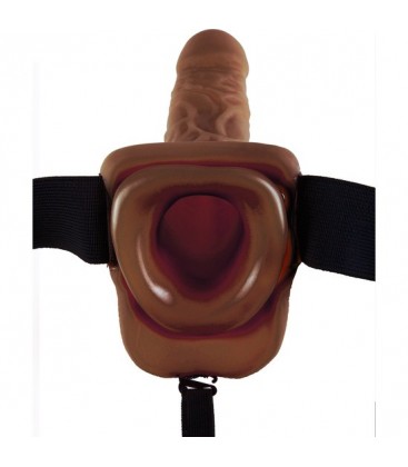 PENE REALiSTICO CON ARNeS 24 CM MARRoN