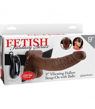 PENE REALiSTICO VIBRADOR CON ARNeS 24 CM MARRoN