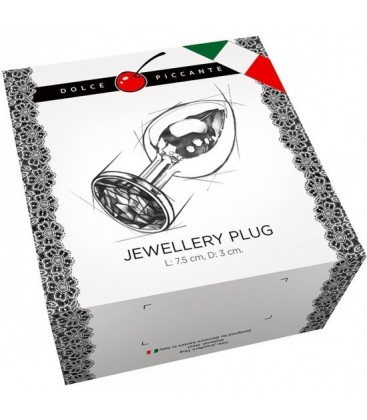 PLUG ANAL JEWELLERY DE SILICONA FUCSIA DIAMANTE