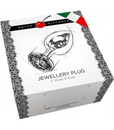 PLUG ANAL JEWELLERY RIBBED PLATA DIAMANTE