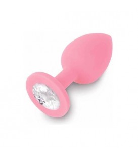 PLUG ANAL JEWELLERY DE SILICONA ROSA / DIAMANTE