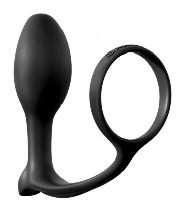 KIT 3 PLUGS CON ANILLO PARA PENE NEGRO