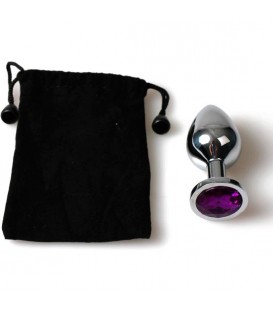 PLUG ANAL METAL PEQUEÑO MORADO CON BOLSA