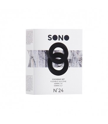 SONO N 24 SET ANILLOS PENE SILICONA NEGRO