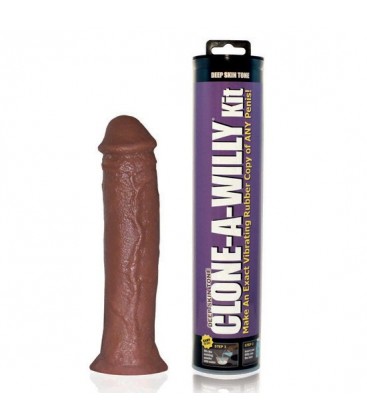 KIT CLONA TU PENE CON VIBRADOR PIEL OSCURA