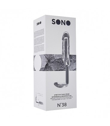 SONO N 38 EXTENSOR PARA EL PENE ELaSTICO CON PLUG TRANSPARENTE