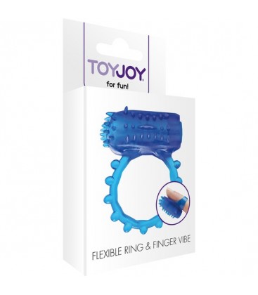 ANILLO Y VIBRADOR DEDO AZUL