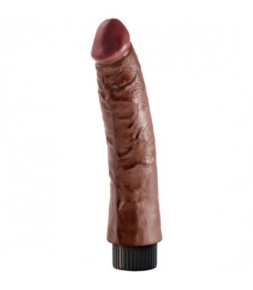 KING COCK PENE REALiSTICO VIBRADOR 18 CM MARRoN