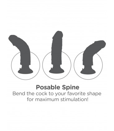 KING COCK PENE REALiSTICO VIBRADOR 20 CM MARRoN