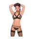 VINYL FISHNET CONJUNTO 3 PIEZAS NEGRO