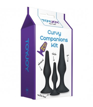 CURVY COMPANIONS KIT 3 PLUGS SILICONA NEGRO