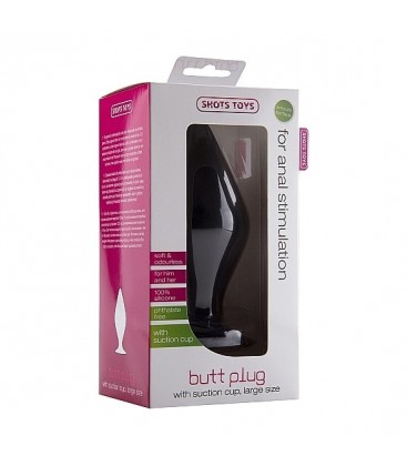 PLUG SILICONA CON BASE DE SUCCIoN GRANDE NEGRO