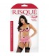 CONJUNTO AMOUR SUJETADOR BRAGUITA Y LIGUEROS ROSA