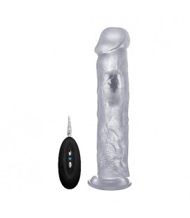 REAL ROCK PENE VIBRADOR 27,5 CM - TRANSPARENTE