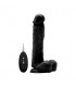 REALROCK PENE VIBRADOR CON ESCROTO 235 CM NEGRO