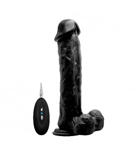 REALROCK PENE VIBRADOR CON ESCROTO 295 CM NEGRO