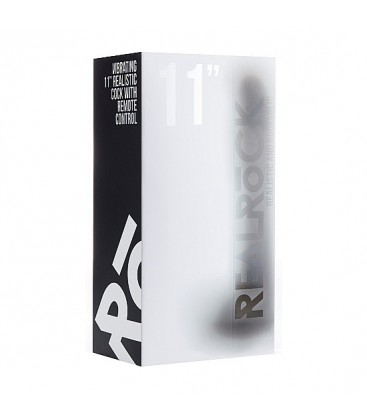 REALROCK PENE VIBRADOR CON ESCROTO 295 CM NEGRO