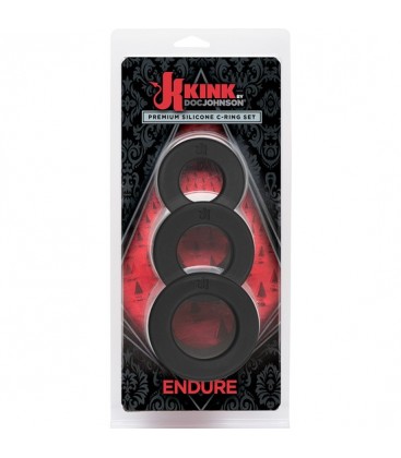 ENDURE SET DE ANILLOS SILICONA NEGRO