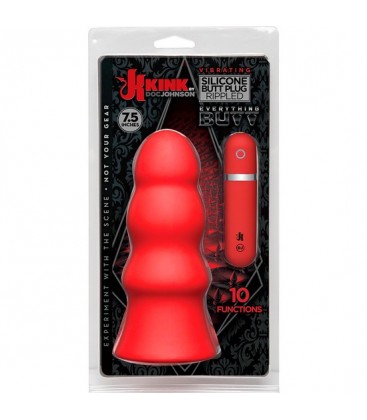 PLUG VIBRADOR DE SILICONA 19 CM ROJO