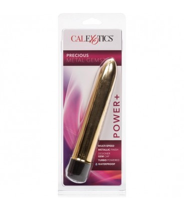 VIBRADOR METaLICO CON GEMA ORO