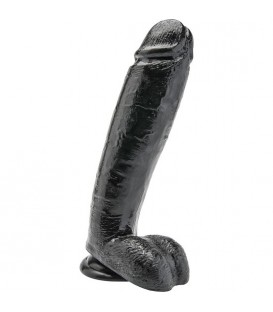 PENE 25,5CM CON TESTICULOS NEGRO