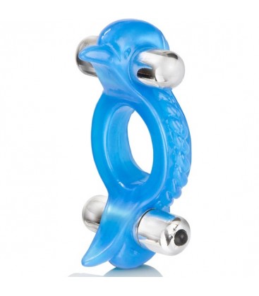 DOUBLE DOLPHIN ANILLO VIBRADOR AZUL