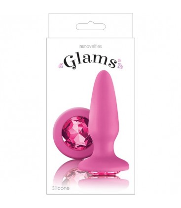 PLUG DE SILICONA CON GEMA ROSA