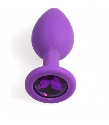 PLUG ANAL SILICONA MORADO S CON PERLA COLOR MORADO