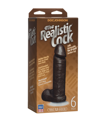 REALISTIC COCK PENE REALISTICO 15 CM NEGRO