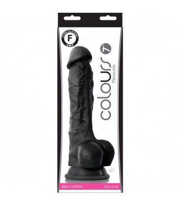 COLOURS PLEASURES PENE REALiSTICO 18CM NEGRO