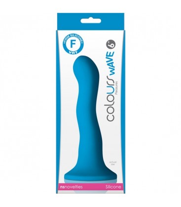 COLOURS WAVE DILDO SILICONA 15CM AZUL