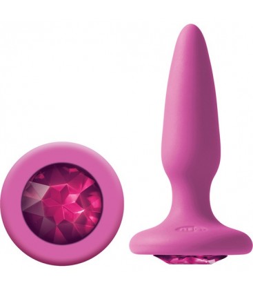 GLAMS MINI PLUG SILICONA CON GEMA ROSA