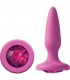 GLAMS MINI PLUG SILICONA CON GEMA ROSA