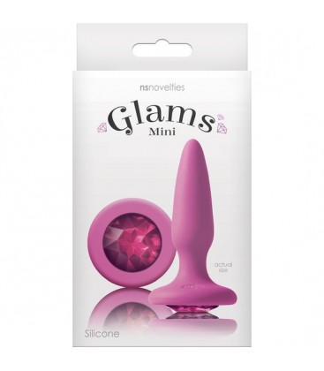 GLAMS MINI PLUG SILICONA CON GEMA ROSA