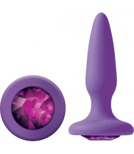 GLAMS MINI PLUG SILICONA CON GEMA - MORADO