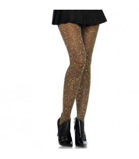 LEG AVENUE MEDIAS DE LUREX TRANSPARENTES NEGRO/ORO