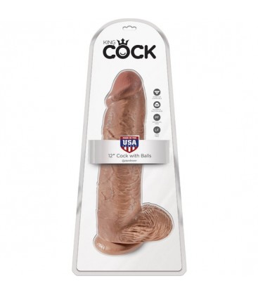 KING COCK PENE REALiSTICO CON TESTiCULOS 30CM MULATO