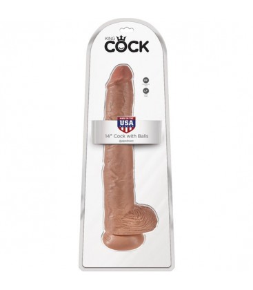 KING COCK PENE REALiSTICO CON TESTiCULOS 375CM MULATO