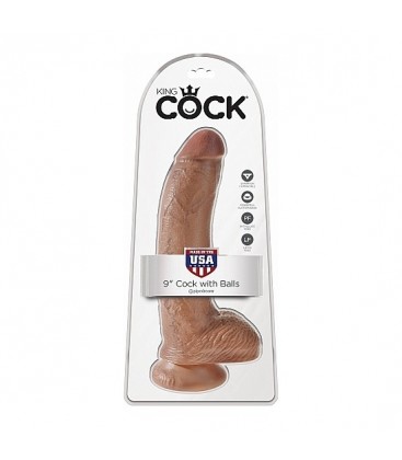 KING COCK PENE REALiSTICO CON TESTiCULOS 23CM MULATO