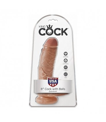 KING COCK PENE REALiSTICO CON TESTiCULOS 20CM MULATO