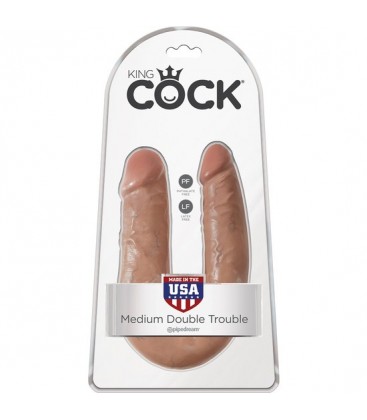 KING COCK PENE DOBLE U 35CM MULATO