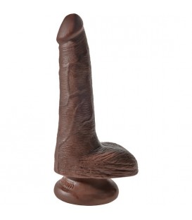 KING COCK PENE REALÍSTICO CON TESTÍCULOS 15CM MARRÓN