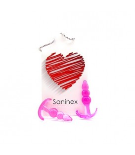 SANINEX PLUG INITIATION 3D PLEASURE - ECONOMIC LINE - ROSA