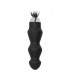 DILDO DE SILICONA REDONDEADO CON COLA 30CM NEGRO