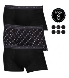 SET 6 BOXERS MARGINAL 4NEGRO/2CUADROS