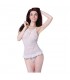 BABYDOLL BLANCO CON PERLAS Y TANGA A JUEGO