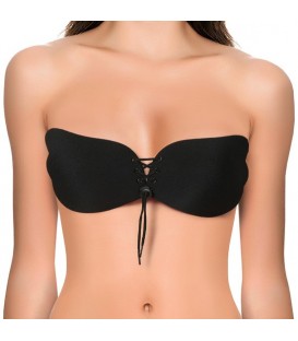 INVISIBLE BRA STRAPLESS LISO AUTOADHESIVO - COPA A - COLOR NEGRO