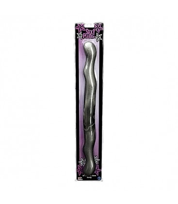 SEX PLEASE DILDO DOBLE PLACER 45CM PLATA